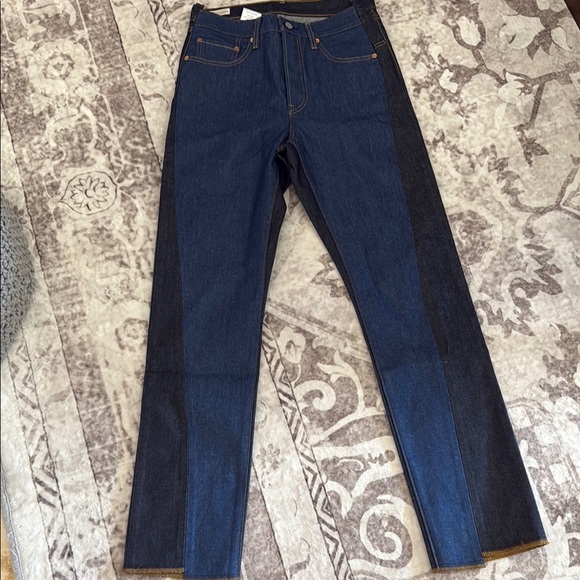 NEW Levi's Two Tone Straight 501 Button Fly Jeans Classic Style - Picture 1 of 9